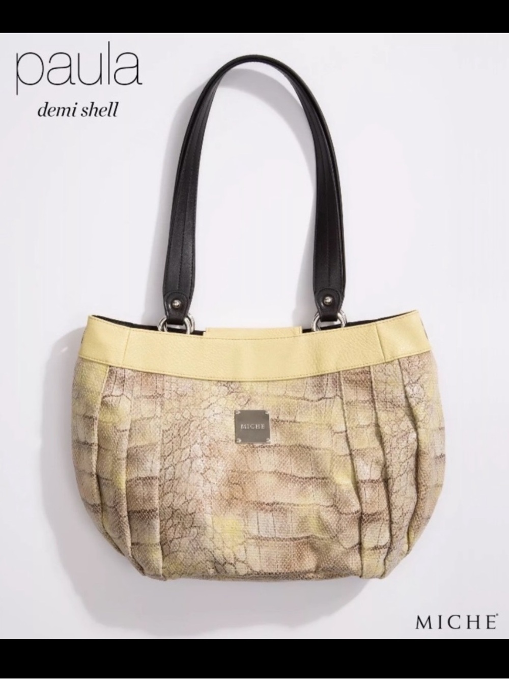 Miche Paula Demi Shell Item # 3155 Lizard Print Faux Leather Side Pockets NEW